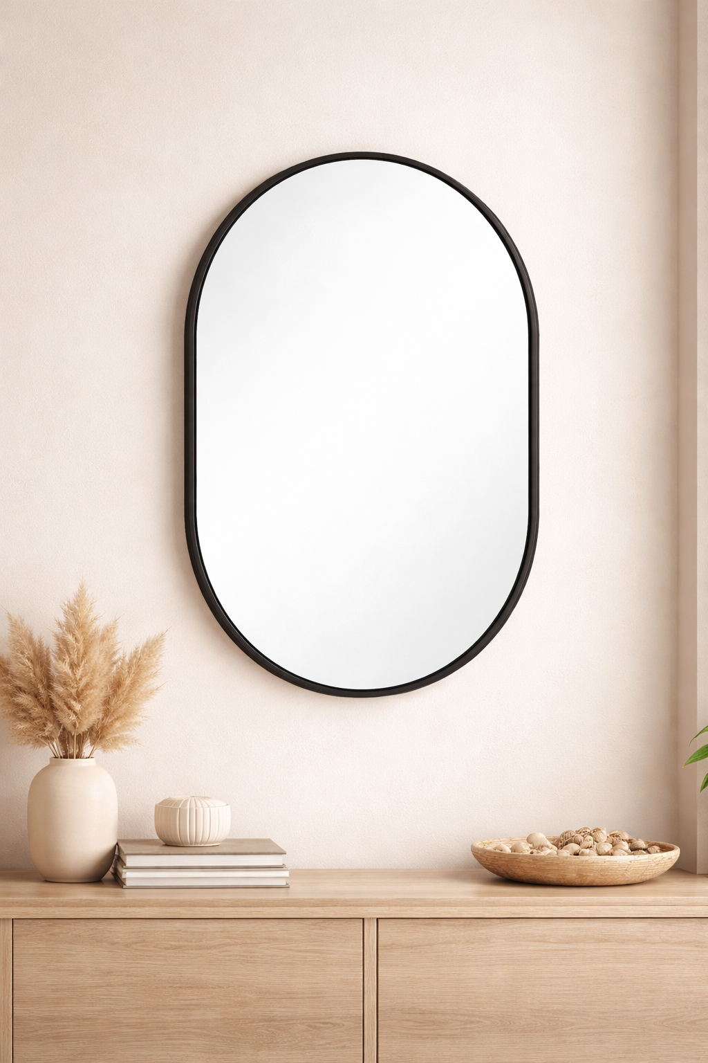 Oval Mirror | Black Frame