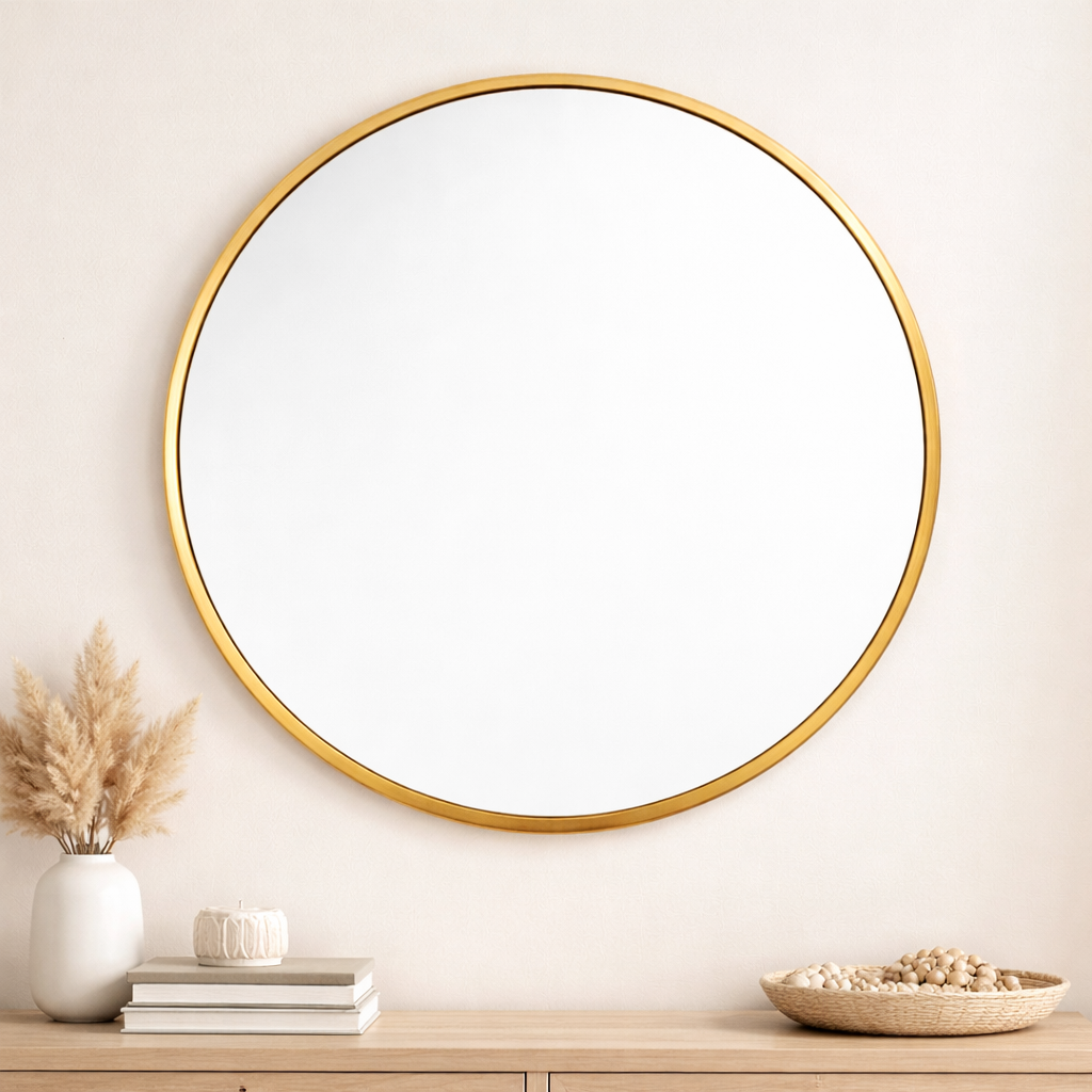 Round Gold Mirror